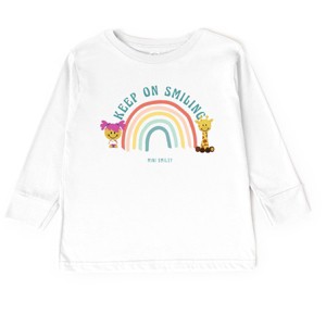 The Juniper Shop Mini Smiley Keep On Smiling Rainbow Toddler Long Sleeve Tee - 1 of 4