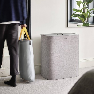 Gray 90L Laundry Separation Basket with Lid for Kids