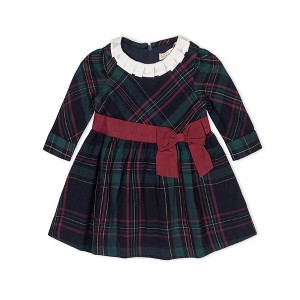Hope & Henry Girls' Organic Pleated Collar Dress with Sash, Scottish Plaid, 6-12 Months - 1 of 4