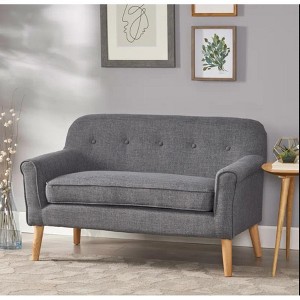 KWPZQEB Small Loveseat Couch Sofa, Mid Century Fabric 2-Seat Sofa with Upholstered and Armrests, Button Tufted Loveseat for Living Room, Apartment - 1 of 4