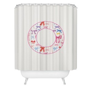 Deny Designs April Lane Art Fancy Bow Monogram Shower Curtain - 1 of 3