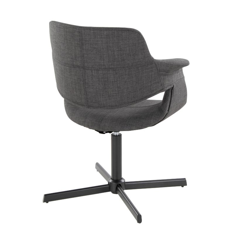 Vintage Flair Swivel Accent Chair Black/Charcoal - LumiSource, 4 of 10