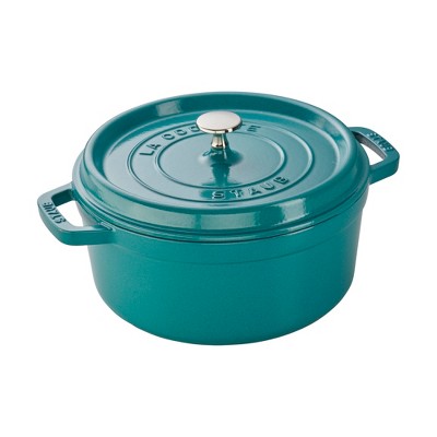 Staub Cast Iron 5.5-qt Round Cocotte - Turquoise : Target