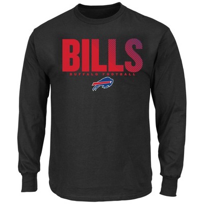 Buffalo Bills Shirt Men Large Blue Black Football Long Sleeve