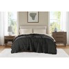Soft Cozy Throw Blanket for All Seasons, Lightweight 100% Polyester Microfiber Bed Blanket, Black, King - 2 of 4
