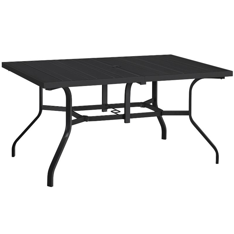 Yaheetech Rectangle Patio Outdoor Dining Bistro Table Black, 1 of 9