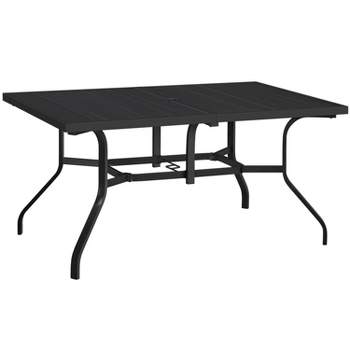 Yaheetech Rectangle Patio Outdoor Dining Bistro Table Black
