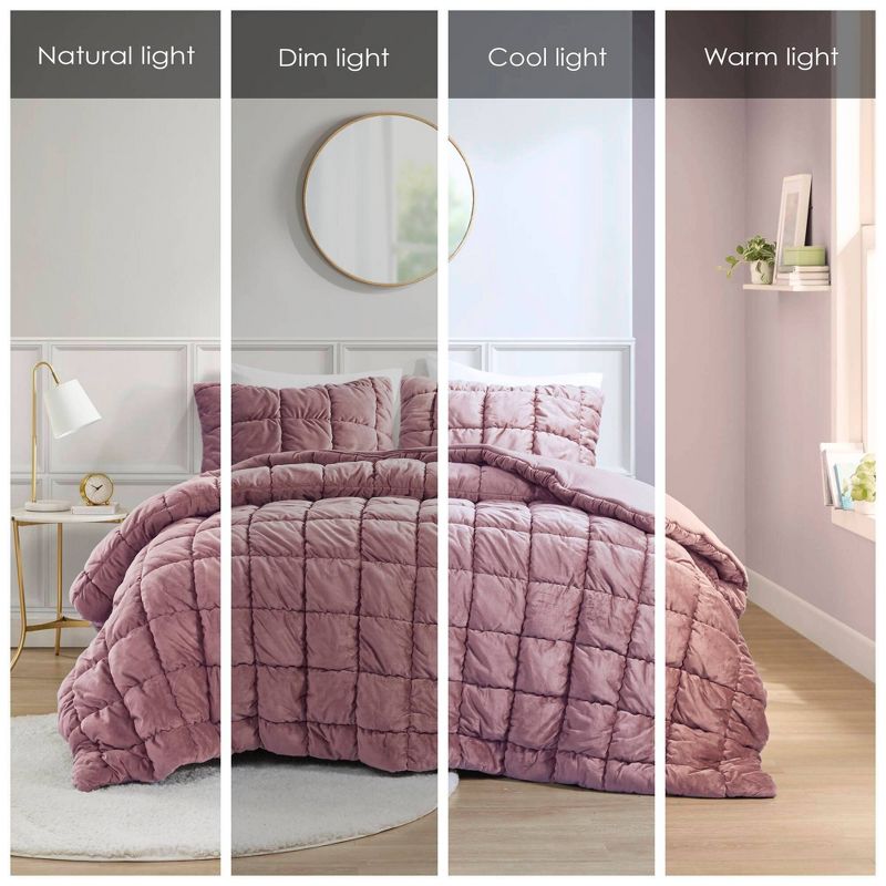 Intelligent Design Velvet Dream Puff Ultra Soft Weave Comforter Set, 4 of 11