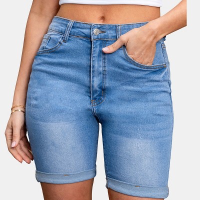Women's Faded & Distressed Denim Shorts -Cupshe