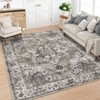 Washable Vintage Printed Rug Non Slip Low Pile Rug Soft Throw Floor Cover Foldable Indoor Carpet for Living Room Bedroom Playroom Nursery - 3 of 4
