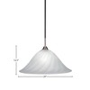 Toltec Lighting Paramount 1 - Light Pendant in  Matte Black/Brushed Nickel with 20" White Alabaster Swirl Shade - 2 of 2