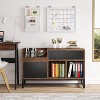 Hommoo 39 inch File Cabinet, Rustic Lateral Filing Cabinet with 2 Drawers - 2 of 4