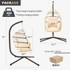 YOOCOZZ Outdoor & Indoor Patio Foldable Hanging Swing Chair with Knocked Down Base and Puffy Cushion - 4 of 4