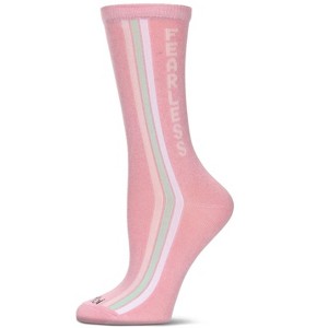 Memoi Women's Fearless Rayon From Bamboo Crew Socks Pink 9-11 - 1 of 2