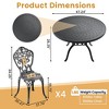 5-Piece Patio Set: Round Table & 4 Chairs - Cast Aluminum, All-Weather/Umbrella Hole & Adjustable Legs for Balcony/Backyard - 4 of 4