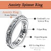 Anxiety Relieve Rings 925 Sterling Silver Spinner Fidget Ring Worry Stress Relieving - 4 of 4