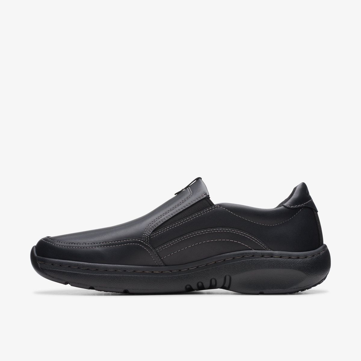 Clarks Mens Clarks Pro Step Black Leather Shoes - thumbnail 5