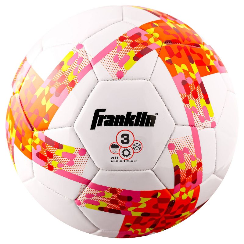 Franklin Sports Competition Size 3 Soccer Ball - White/Pink, 1 of 2