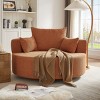 1pc Oversized Swivel Lounge Chair, Chenille Upholstered Barrel Seat with Removable Pillows, No Legs Needed - Coolbibila - 3 of 4