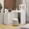 Makeup Vanity Table with Mirror and Lights, Flip-Top Vanity Desk with Adjustable LED and Storage Drawers-Maison Boucle - 2 of 4