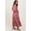 Pinkblush Mauve Floral Smocked Square Neck Maternity Maxi Dress - 3 of 4