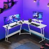BestMassage 50 Inch L-Shaped Gaming Desk Computer Desk Office Desk with Large Monitor Stand Corner PC Gaming Desk for Home Office - 2 of 4