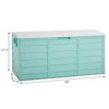 VisioGear 75gal Lockable Outdoor Garden Plastic Storage Deck Box for Tools Cushions Toys, Green & White, 44"*19.3"*21.3" - 3 of 4