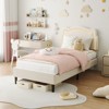 Platform Bed Frame, Velvet Upholstered Bed Frame with Height Adjustable Bear-Shaped Headboard, Noise Free, No Box Spring Needed - 2 of 4