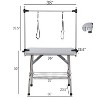 DOMETOUR 36'' Folding Dog Grooming Table, Stainless Steel Frame, Rubber Mat, Adjustable Arm & Clamps, Silver-Gray - 2 of 4