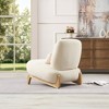 Okak Modern Upholstered Armless Reading Accent Chair with Pillow,Soft Padded Barrel Chair for Living Room,Bedroom - 3 of 4