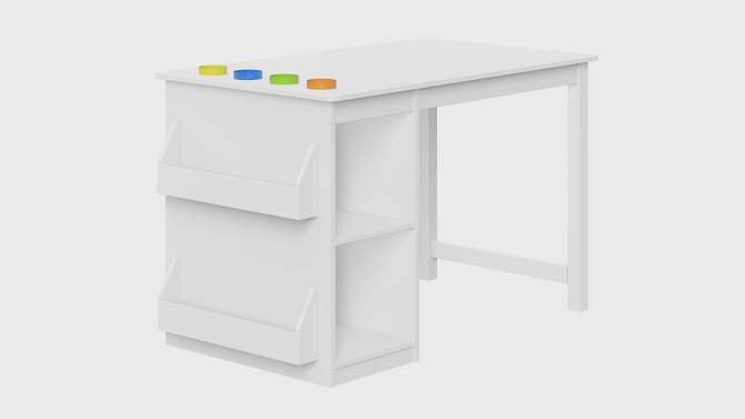 Kids&#39; Art Activity Table with Storage and 2 Bonus Magnetic Display Bars White - RiverRidge Home, 2 of 13, play video