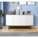 Joscha 60'' Wide Sideboard Cabinet with Solid Wood Legs| KARAT HOME-White