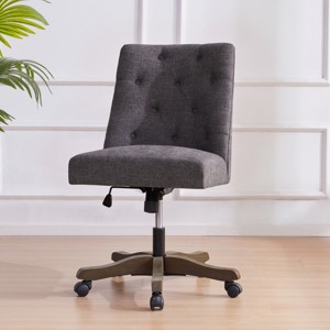 Ergonomic Office Chair Armless Upholstered Swivel Task Chair with Adjustable Height and Tilt for Home Desk-3irtyhousy - 1 of 4