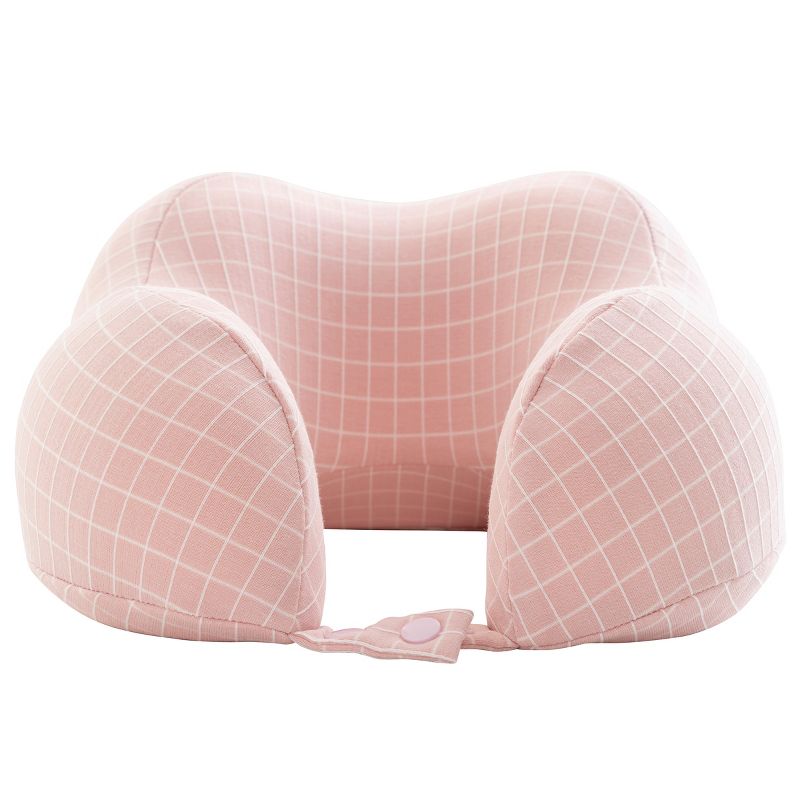 Travel Pillow - Memory Foam Pillow with Washable Cover - Neck Pillows for Sleeping on Airplanes, Trains, Cars, and Buses by Home-Complete (Pink), 3 of 8
