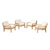 Set of 4 Outdoor Acacia Wood Patio Club Chairs with Water-Resistant Cushions, Outdoor Chair with Slat Panel Design for Garden or Deck-Coolbibila - 3 of 4
