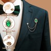 Unique Bargains Men's Rhinestone Flower Design Brooch Pins - 3 of 4