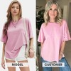 EXLURA Womens Summer Oversized T Shirts Crewneck Loose Workout Short Sleeve Blouse Tops 2025 Y2K Casual Athletic Basic Tee - 2 of 4