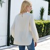 Anna-Kaci Women's V-Neck Lace Drop Long Lantern Sleeve Bishop Blouse - 3 of 4