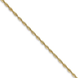 Black Bow Jewelry 1.5mm, 14k Yellow Gold Light Diamond Cut Rope Chain Necklace - 1 of 4