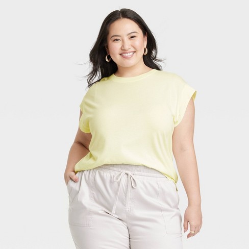 plus size yellow t shirt