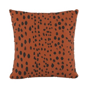 Linen Leopard Print Square Throw Pillow Red - Cloth & Co.