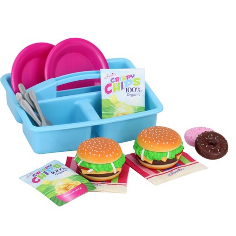 Sophia s 17 Piece Picnic Caddy Food Set For 18 Dolls Multicolor Target