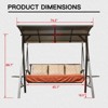 Sapphtopaz Porch Swing Patio Leisure Swing Chair Outdoor Swing Backrest Seat with Adjustable Canopy for Garden, Backyard, Terrace - 2 of 4