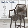 Best Choice Products Set of 2 Indoor/Outdoor Aluminum, Woven Rope Swivel Barstools w/ Armrests - 4 of 4