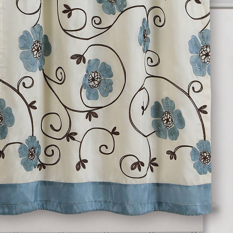 Set of 2 Royal Garden Kitchen Curtain Tiers Blue - Lush Décor, 5 of 7