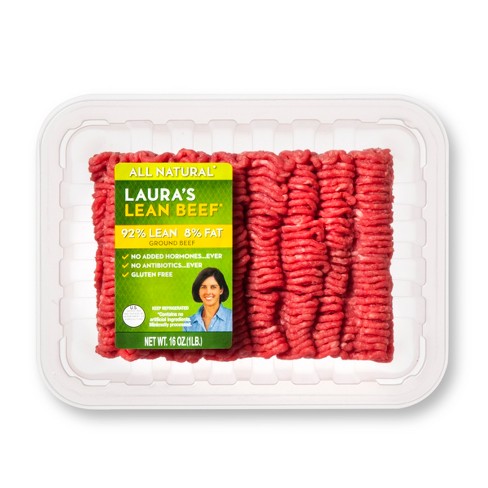 Laura's Lean Beef 8% Fat Ground Beef - 1lb : Target