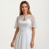 Anna-Kaci Women's Floral Capelet with Scalloped Edges Sheer Draped Overlay and Clasp Detail for Light Coverage 8.5x13in - One Size Fits Most, White - 2 of 4