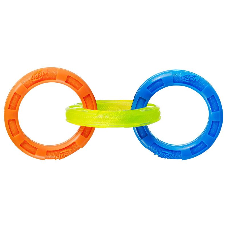 NERF 3-Ring Tug Dog Toy - Blue - L, 3 of 11