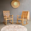 Cambridge Casual 3pc Marrakesh Teak Wood Outdoor Patio Small Spaces Rocker Conversation Set - 3 of 4