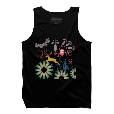 Men's Design By Humans Colorful Christmas Collage  By famenxt Tank Top
